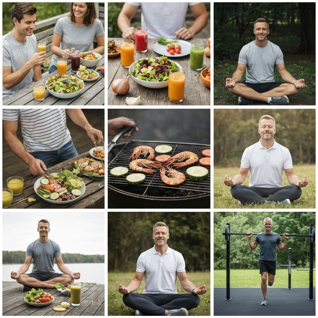 Senior men maintaining wellness through nutrition and lifestyle